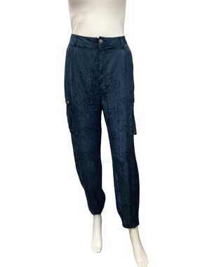 Johnny Was Pant Jogger Cargo Blue Animal Print Size: 10